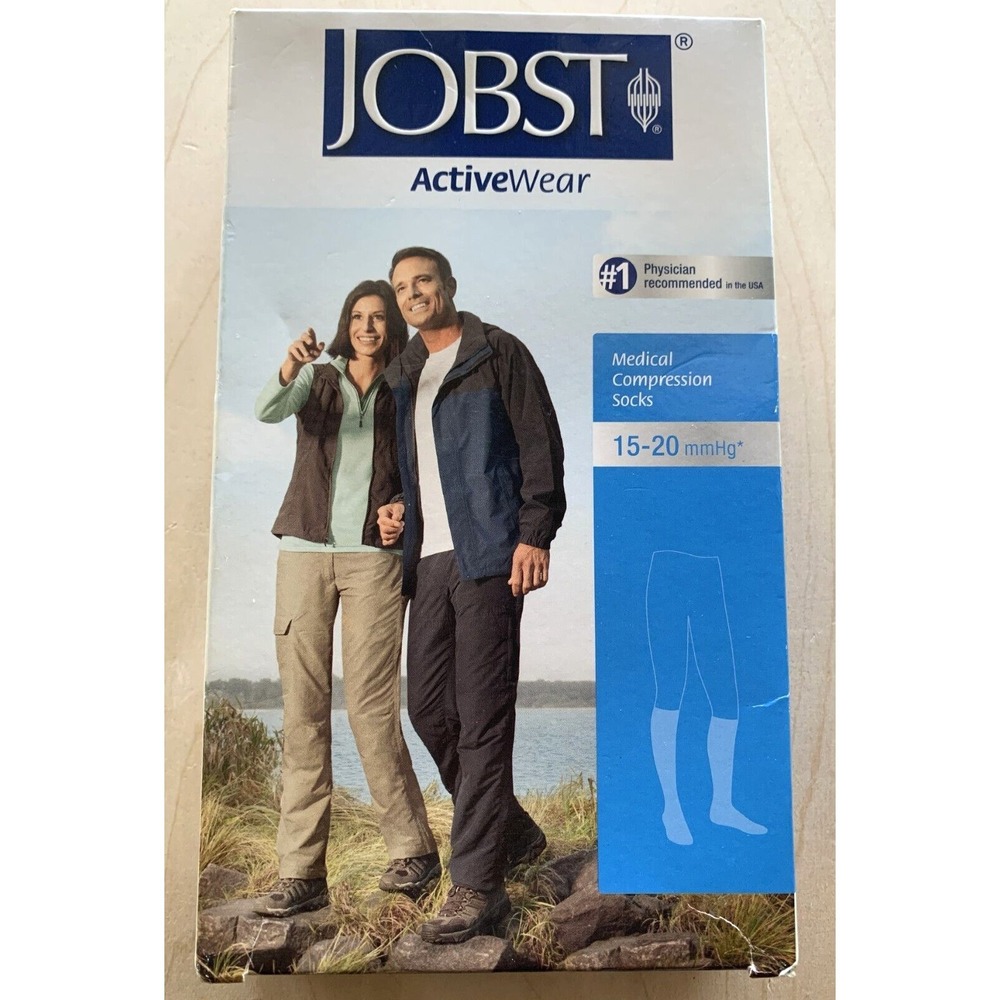 Jobst Active Wear Socks Medical Compression NIB Cool White X Large 15-20 mmHg